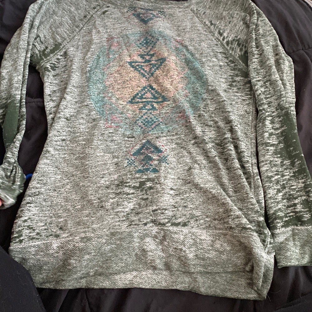 green sweater
